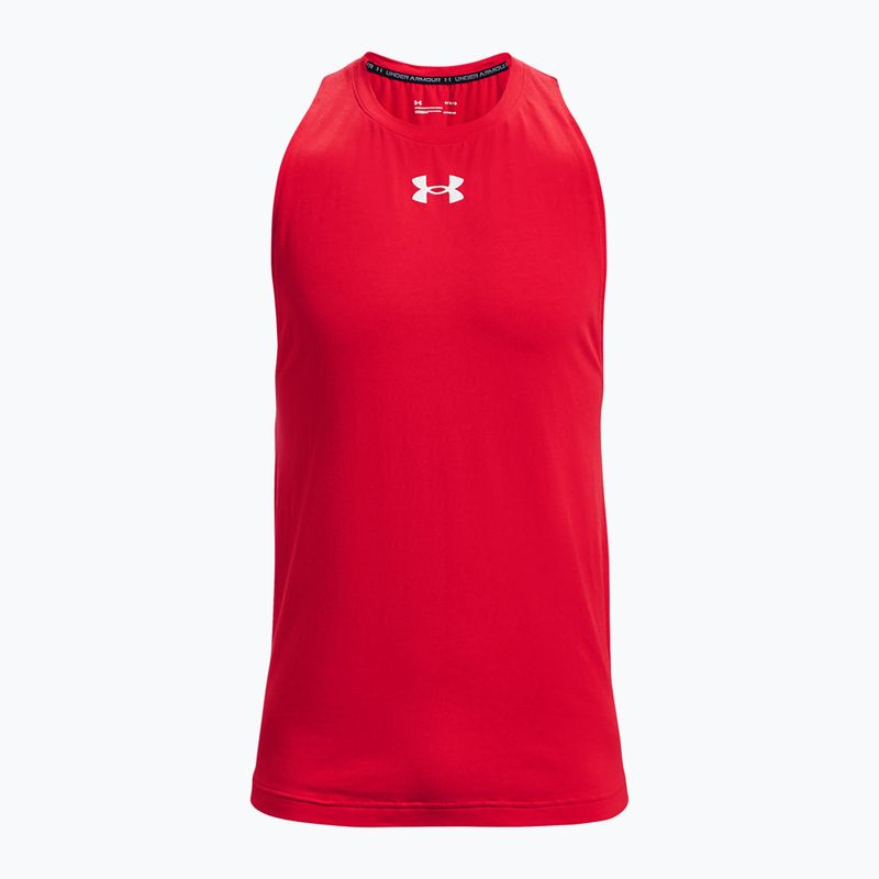 Koszulka koszykarska męska Under Armour Baseline Cotton Tank red/white/white 5