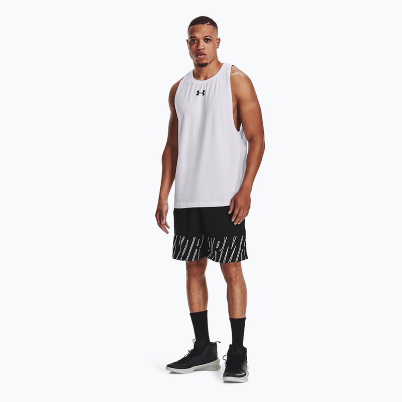 Koszulka koszykarska męska Under Armour Baseline Cotton Tank white/black/black 2