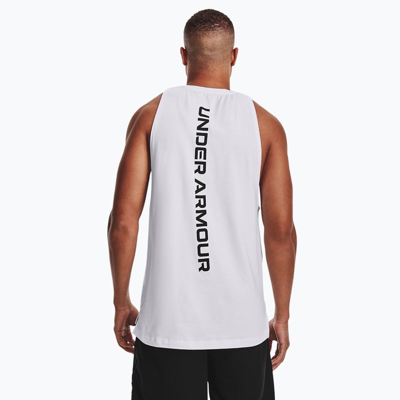 Koszulka koszykarska męska Under Armour Baseline Cotton Tank white/black/black 3