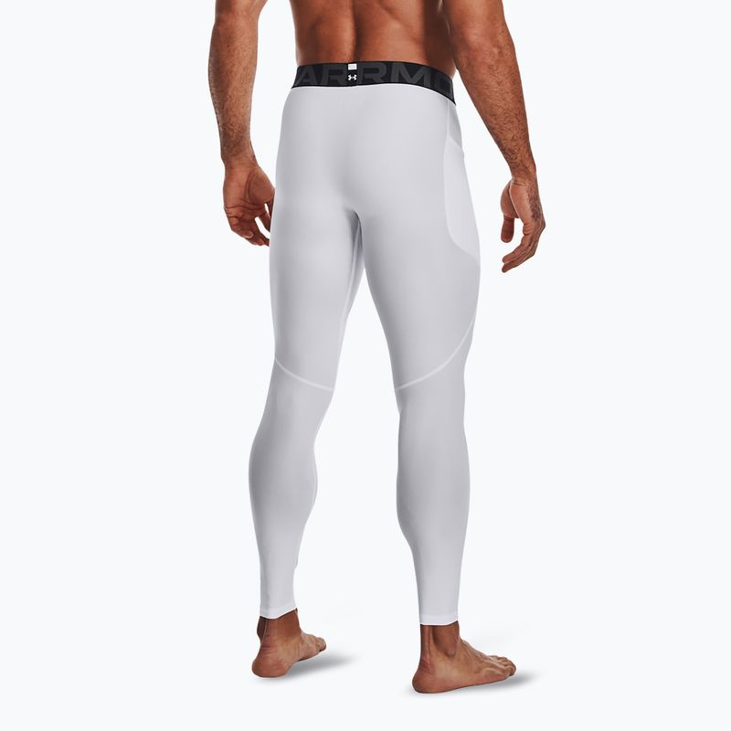 Legginsy treningowe męskie Under Armour HeatGear white/black 3