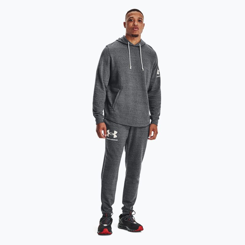 Spodnie męskie Under Armour Ua Rival Terry Jogger pitch gray light heather/onyx white 2