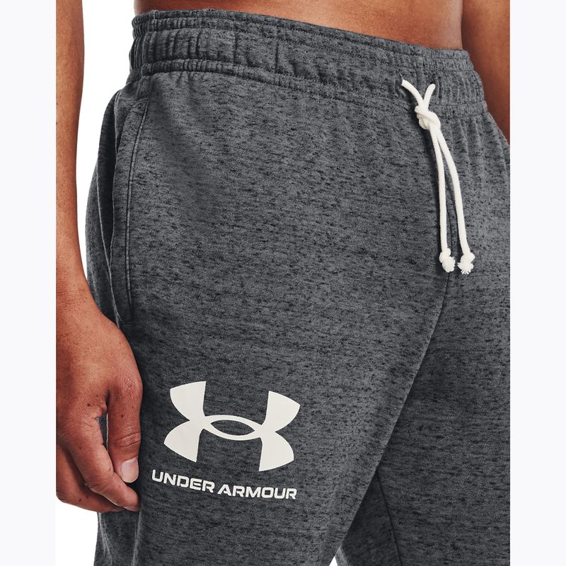 Spodnie męskie Under Armour Ua Rival Terry Jogger pitch gray light heather/onyx white 4