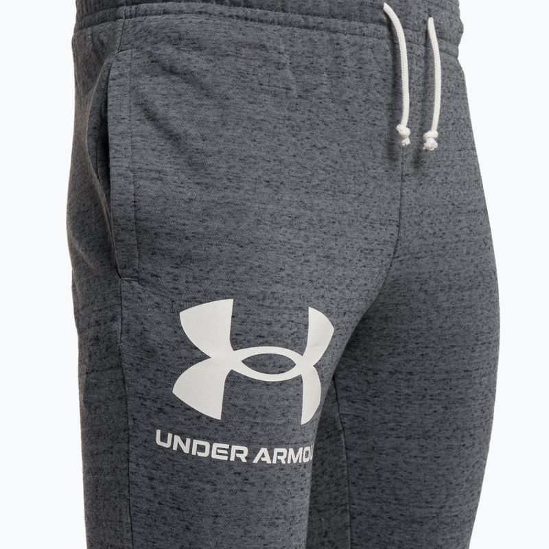 Spodnie treningowe męskie Under Armour UA Rival Terry pitch gray light heather/white 3