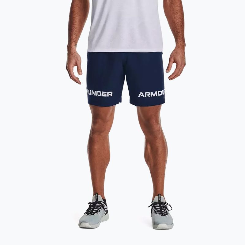 Spodenki treningowe męskie Under Armour UA Woven Graphic Wm academy/white