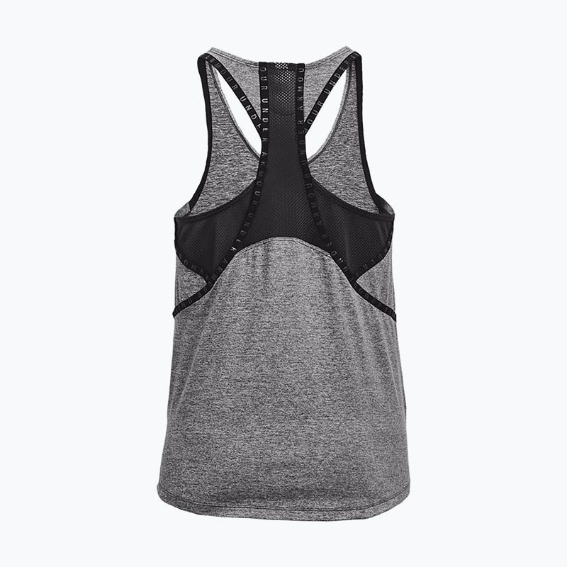 Tank top treningowy damski Under Armour UA Knockout Mesh Back Tank jet gray light heather/black/black 6