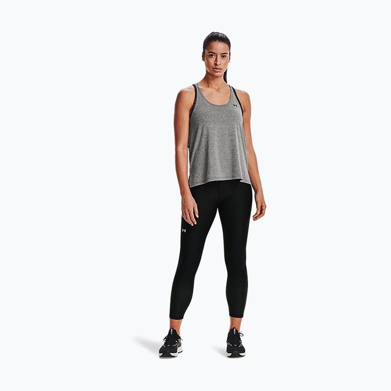 Tank top treningowy damski Under Armour UA Knockout Mesh Back Tank jet gray light heather/black/black 2