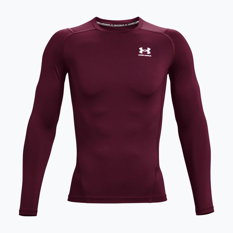 Longsleeve treningowy męski Under Armour HG Armour Comp maroon/white 4