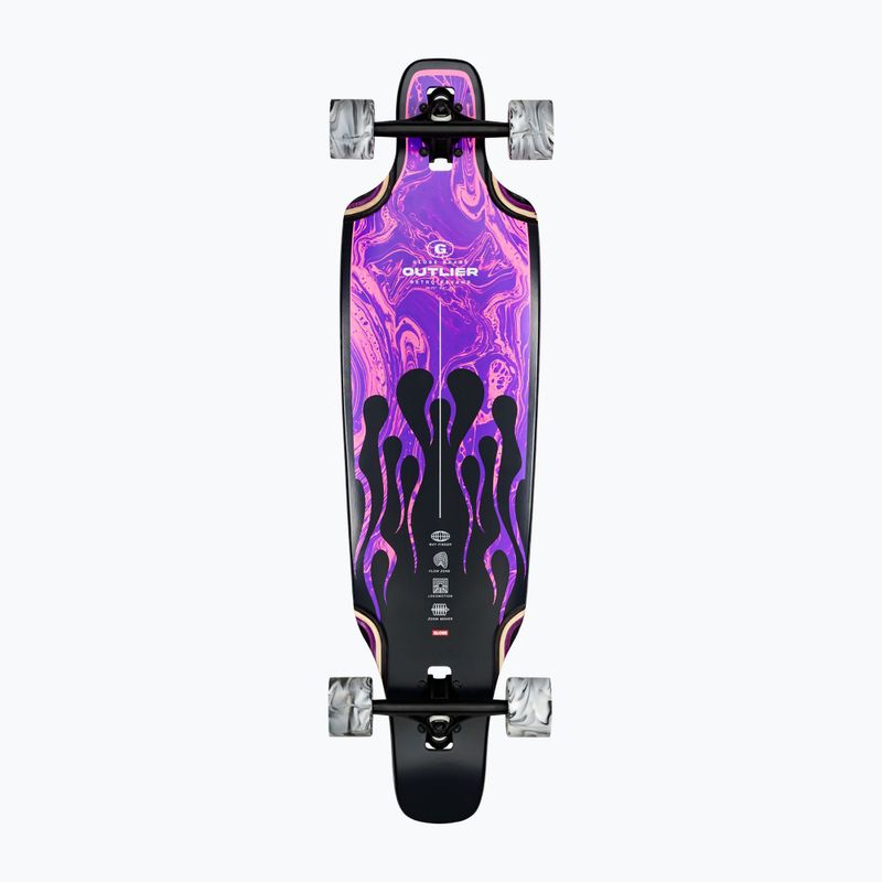 Deskorolka longboard Globe Outlier purple flames 3