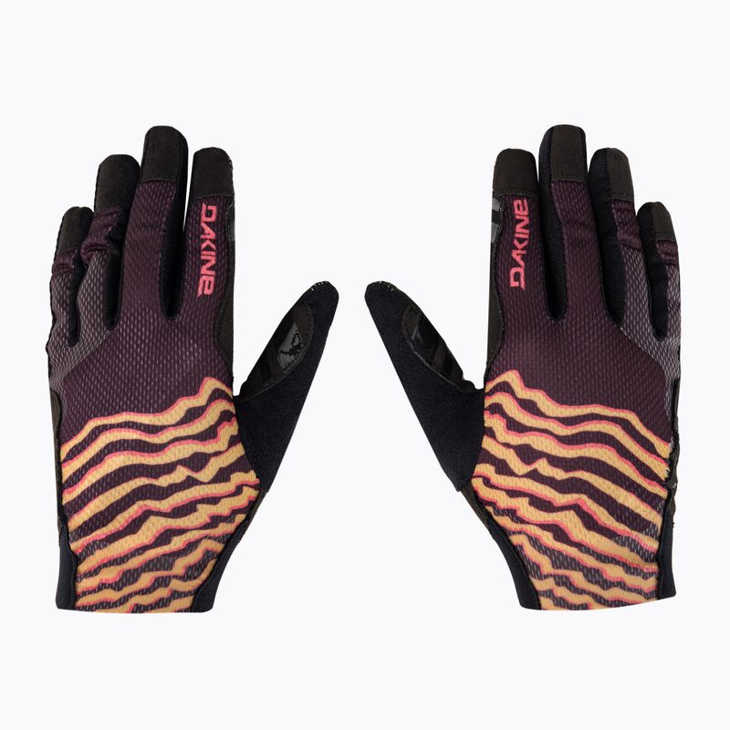 Rękawiczki rowerowe damskie Dakine Covert ochre stripe/port 3