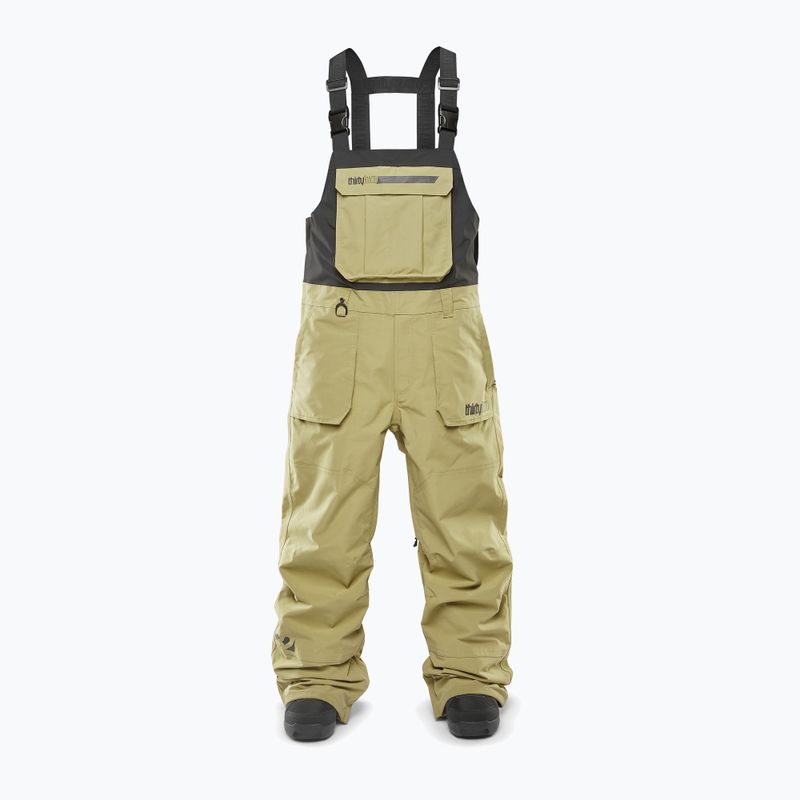 Spodnie snowboardowe męskie ThirtyTwo Basement Bib khaki