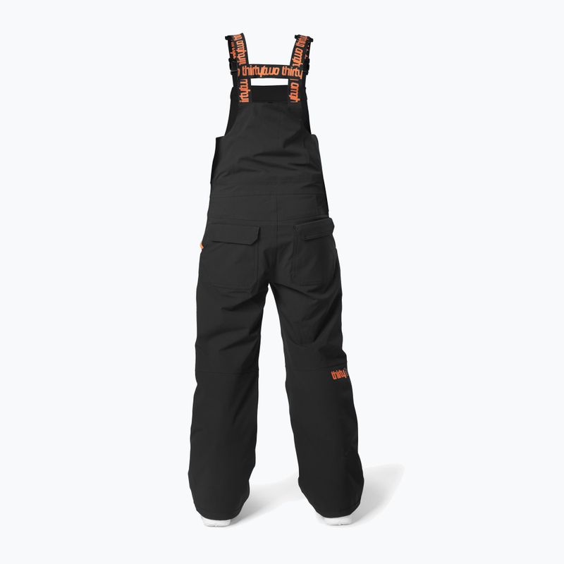 Spodnie snowboardowe dziecięce ThirtyTwo Youth Basement Bib black/orange 2