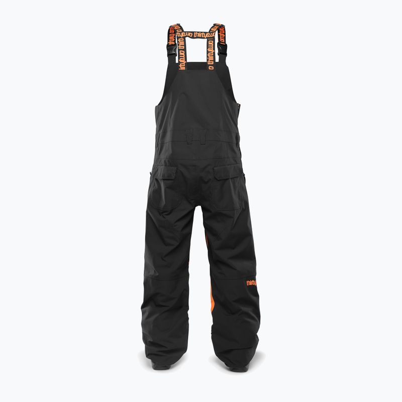 Spodnie snowboardowe męskie ThirtyTwo Basement Bib black/orange 2