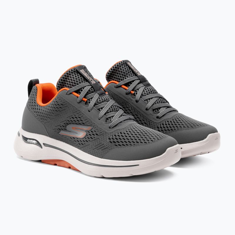 Buty męskie SKECHERS Go Walk Arch Fit Idyllic charcoal/white/orange 4