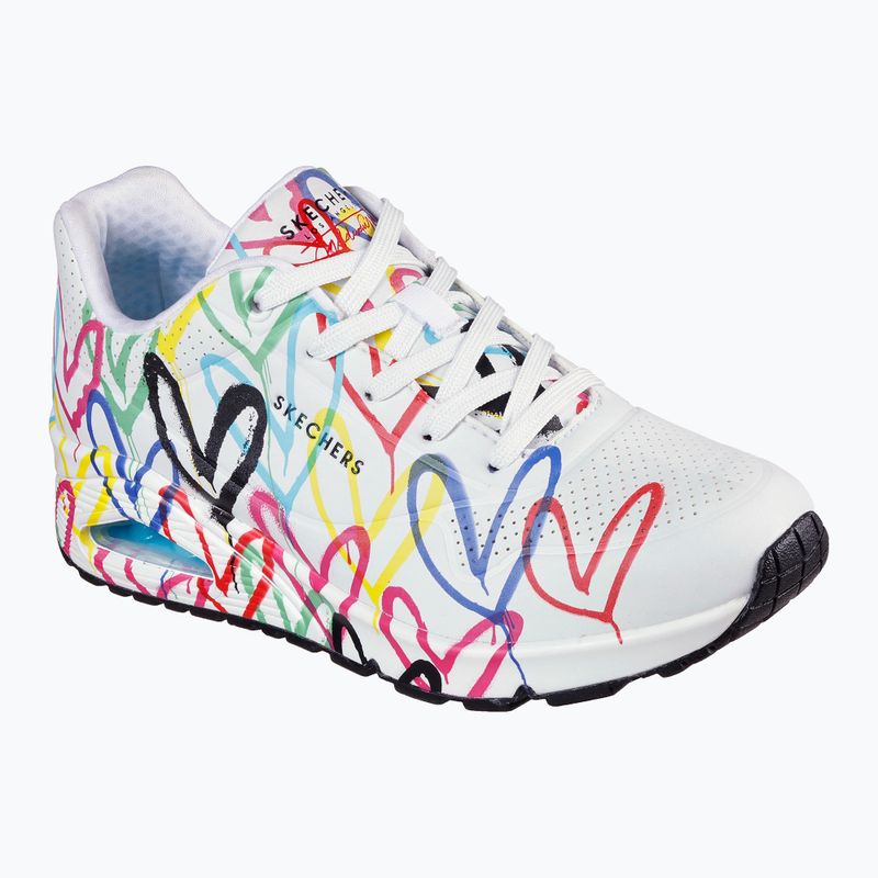 Buty damskie SKECHERS JGoldcrown Uno Spread The Love white/multicolor 8