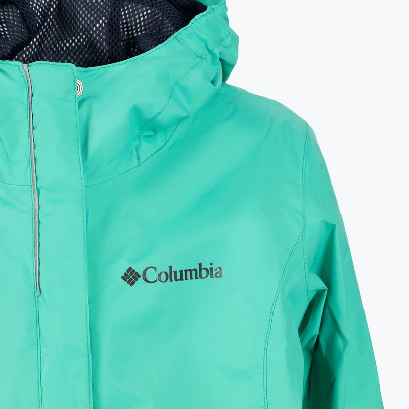 Kurtka przeciwdeszczowa dziecięca Columbia Arcadia electric turquoise 4