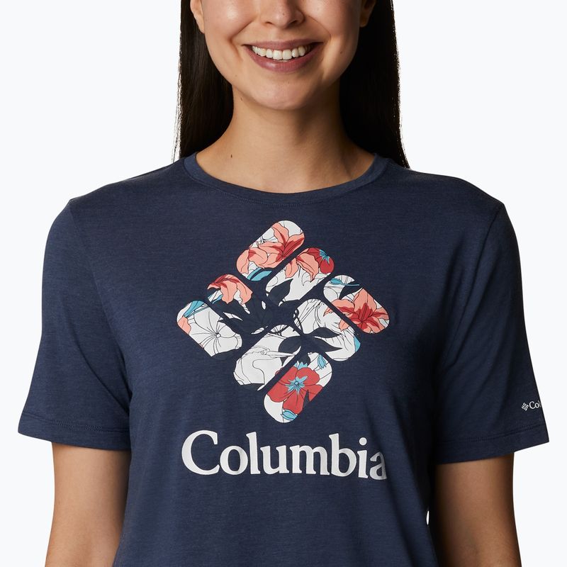 Koszulka trekkingowa damska Columbia Bluebird Day Relaxed nocturnal heather/lakeshore flora 4