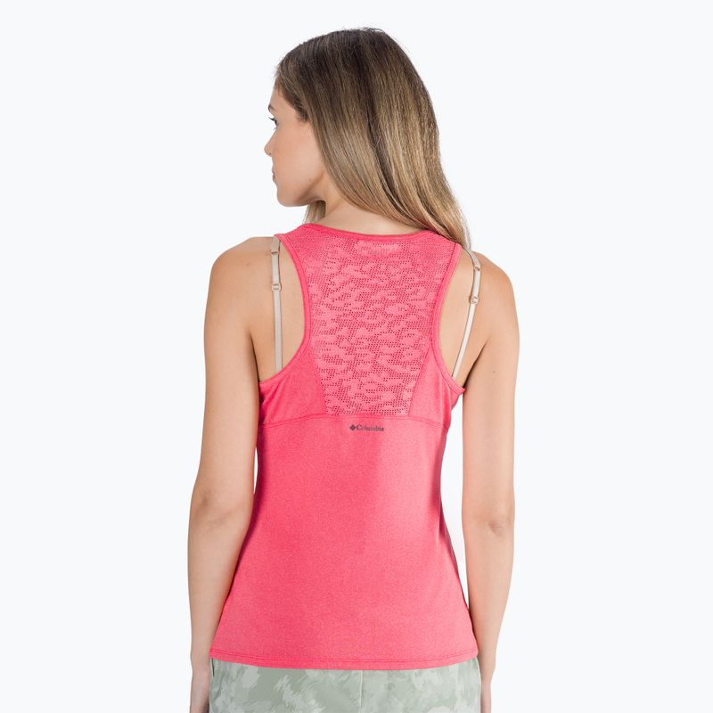 Koszulka trekkingowa damska Columbia Peak To Point II Tank red hibiscus heather 3