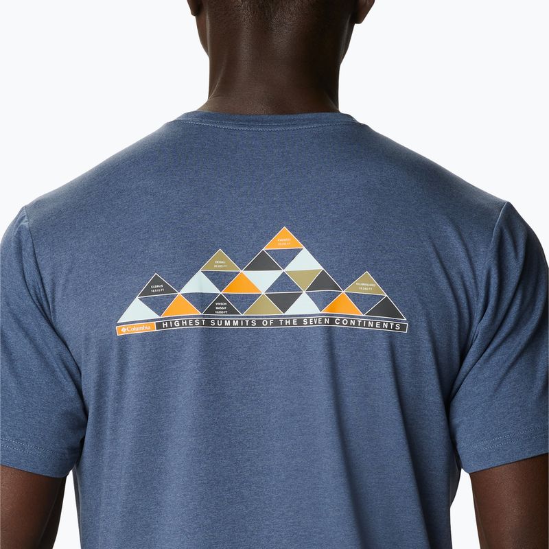 Koszulka trekkingowa męska Columbia Tech Trail Graphic dark mountain heather/summits 7 graphic 3
