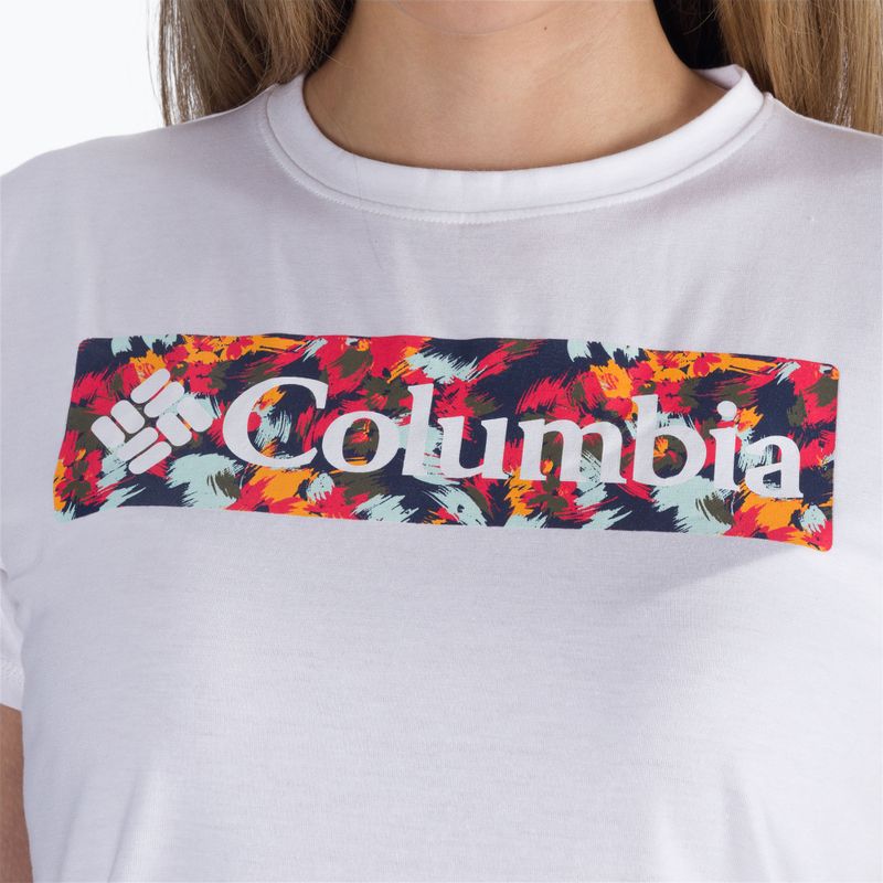 Koszulka trekkingowa damska Columbia Sun Trek Graphic white/typhoon bloom frame 5
