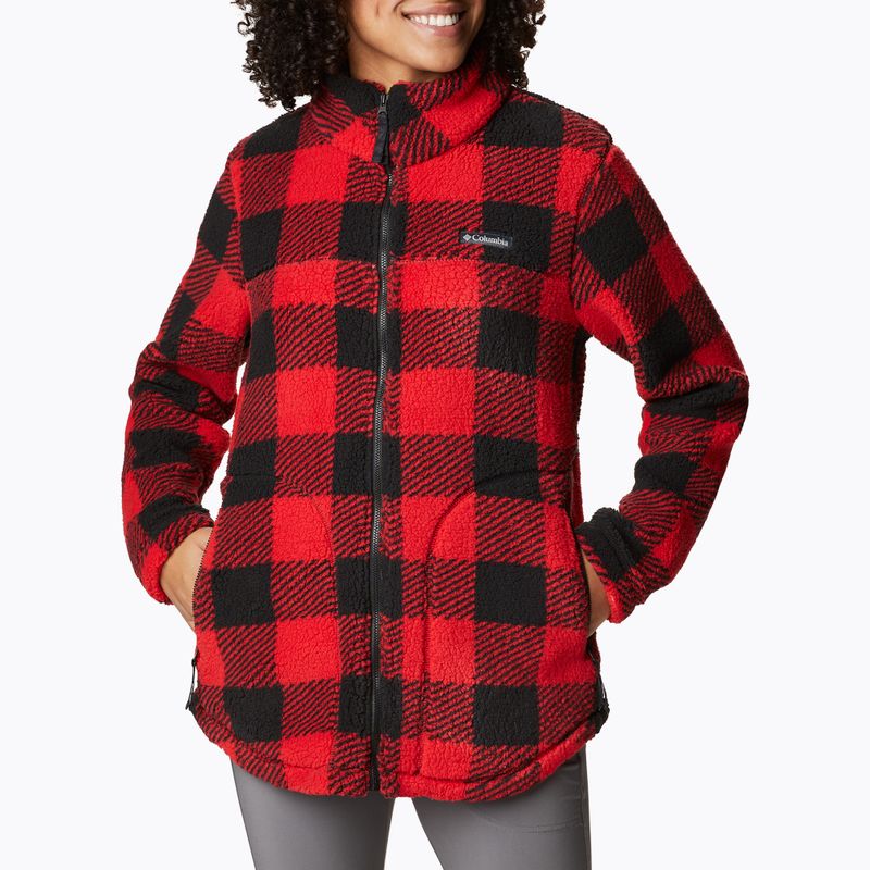 Bluza polarowa damska Columbia West Bend red lily check print 4