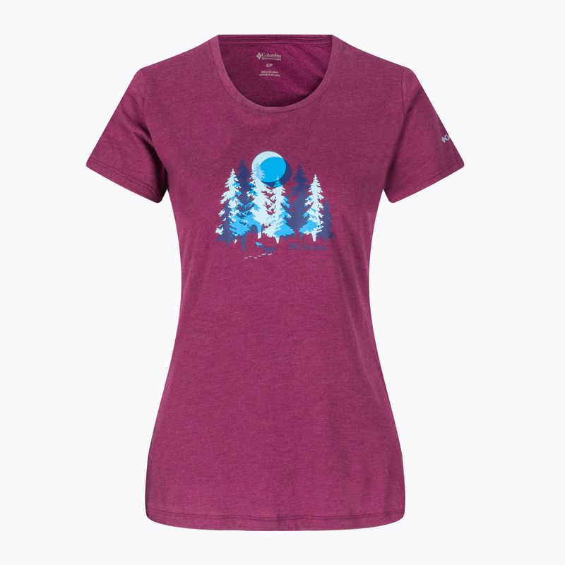 Koszulka trekkingowa damska Columbia Daisy Days Graphic marionberry heather/thru the pines 7