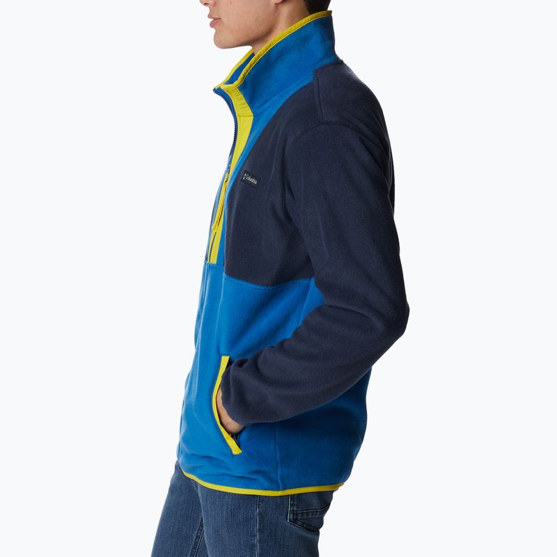 Bluza polarowa męska Columbia Back Bowl Full Zip collegiate navy/brt indigo/laser lemon 4