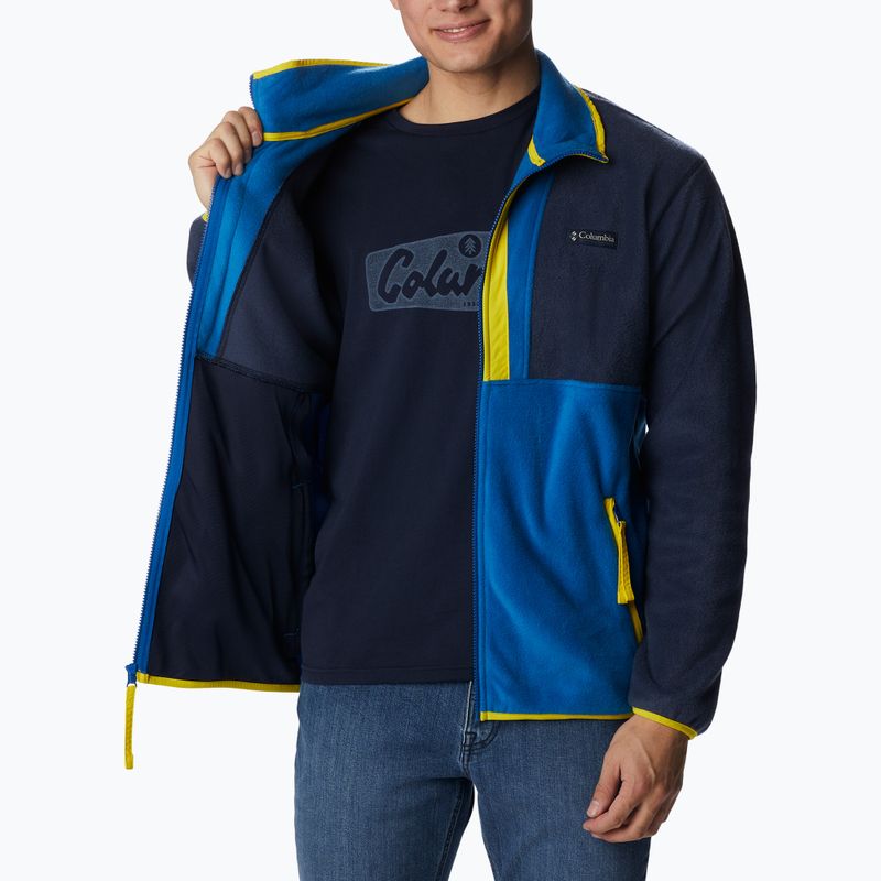 Bluza polarowa męska Columbia Back Bowl Full Zip collegiate navy/brt indigo/laser lemon 5