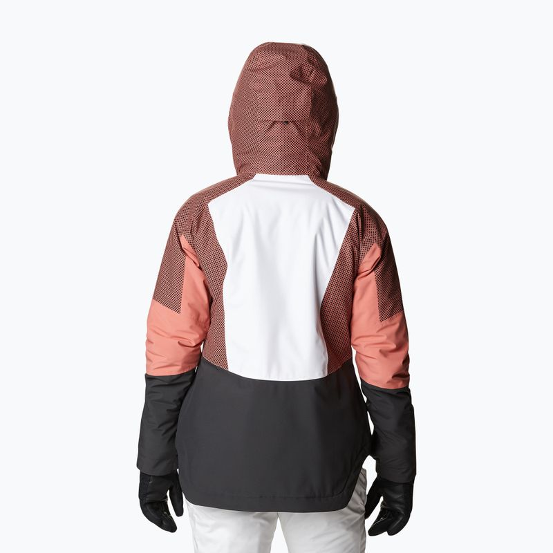 Kurtka narciarska damska Columbia Snow Slab Blackdot white/shark/dark coral 3