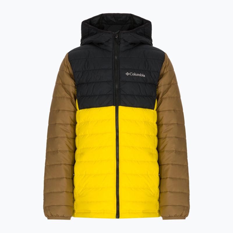 Kurtka dziecięca Columbia Powder Lite Hooded laser lemon/black/delta