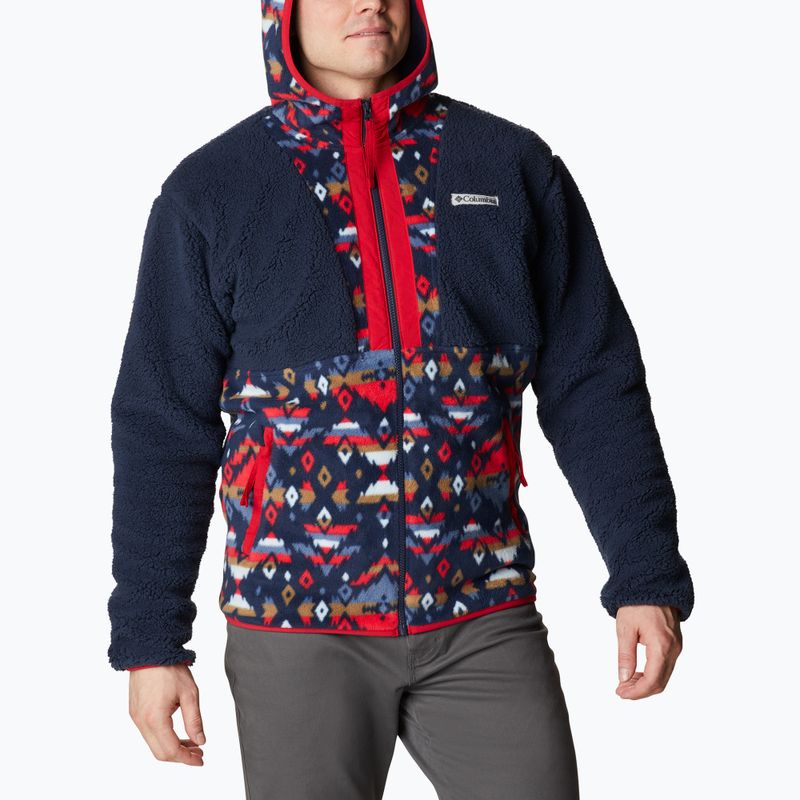Bluza polarowa męska Columbia Backbowl Sherpa coll navy/coll navy rocky mtn print 4