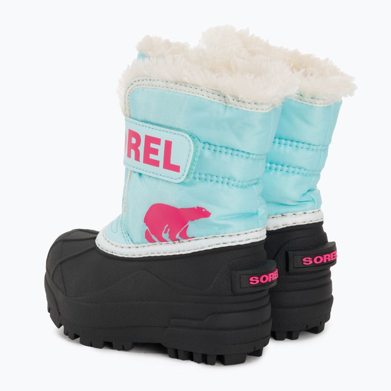 Śniegowce dziecięce Sorel Snow Commander ocean surf/cactus pink 3