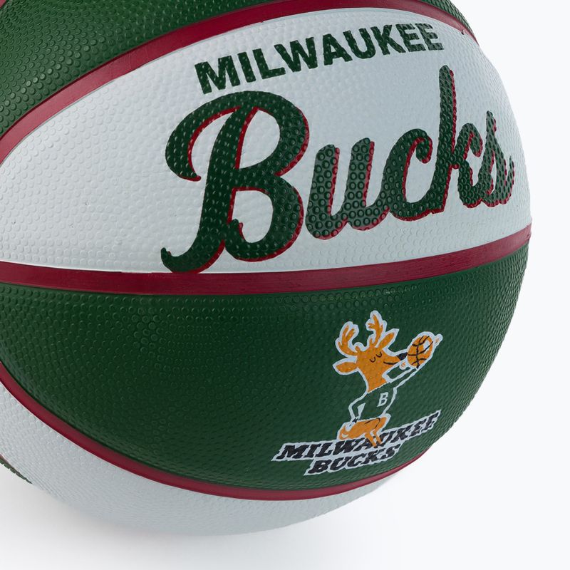 Piłka do koszykówki dziecięca Wilson NBA Team Retro Mini Milwaukee Bucks green rozmiar 3 3