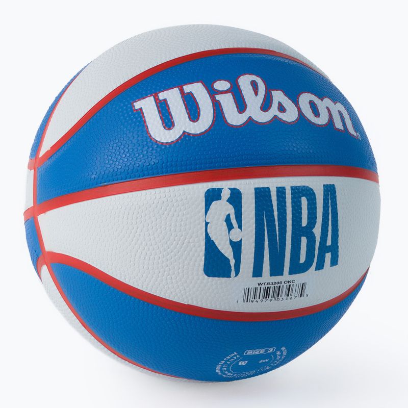 Piłka do koszykówki dziecięca Wilson NBA Team Retro Mini Oklahoma City Thunder blue rozmiar 3 2