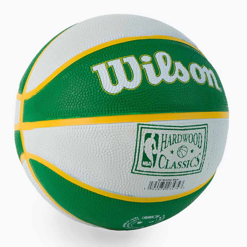 Piłka do koszykówki dziecięca Wilson NBA Team Retro Mini Seattle SuperSonics green rozmiar 3 2