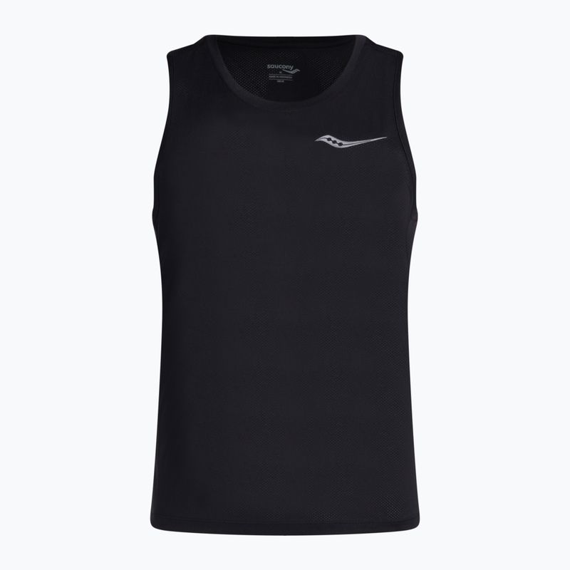 Koszulka do biegania męska Saucony Stopwatch Singlet black heather