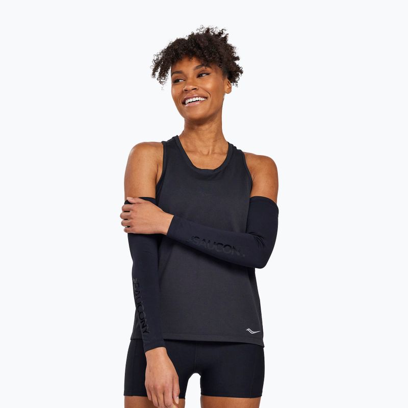 Koszulka do biegania damska Saucony Stopwatch Singlet flame quartz heather