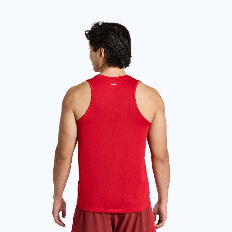 Koszulka do biegania męska Saucony Stopwatch Singlet poppy 2