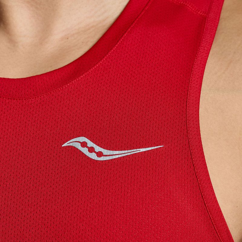 Koszulka do biegania męska Saucony Stopwatch Singlet poppy 3