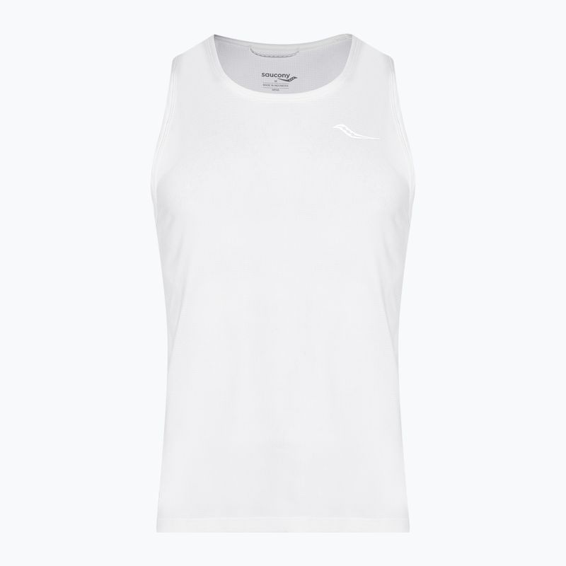 Koszulka do biegania męska Saucony Stopwatch Singlet white