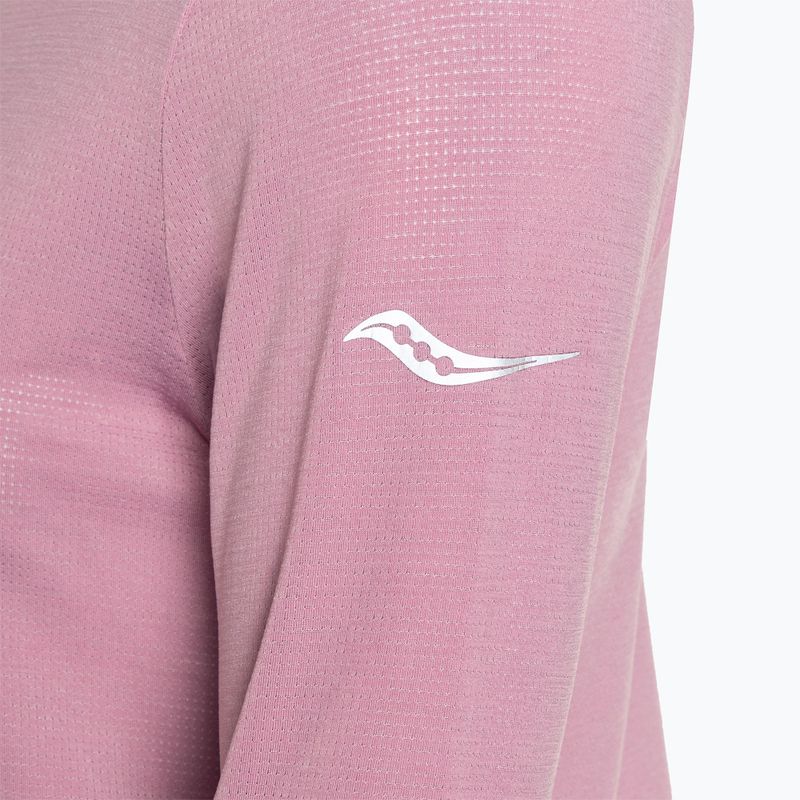 Longsleeve do biegania damski Saucony Stopwatch orchid heather 5