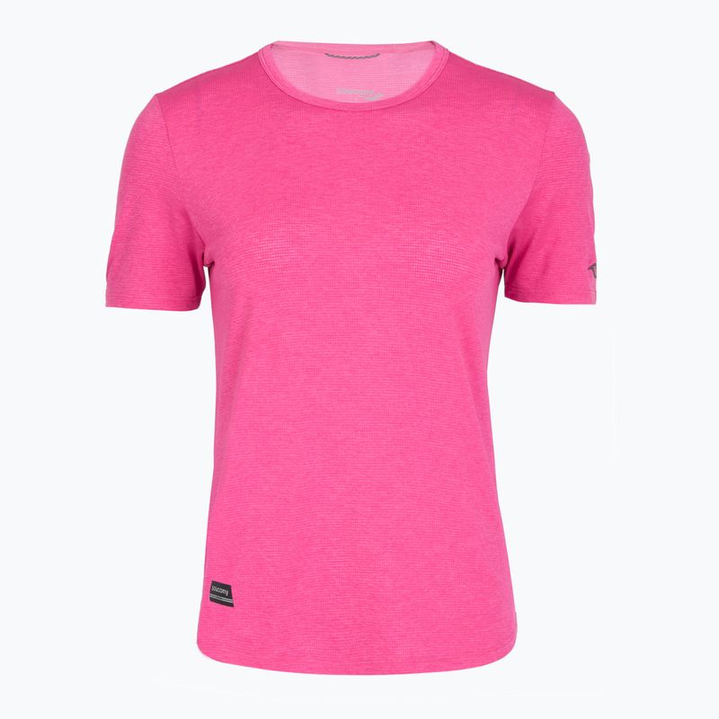 Koszulka do biegania damska Saucony Stopwatch SS fuchsia heather