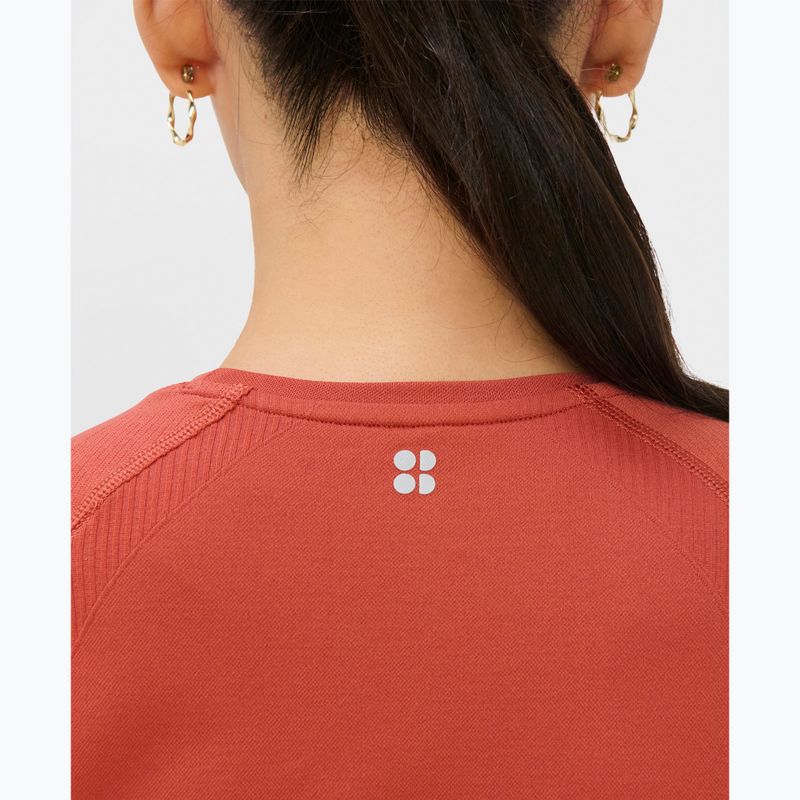 Koszulka do jogi damska Sweaty Betty Athlete Crop Seamless Workout terrazzo red 5