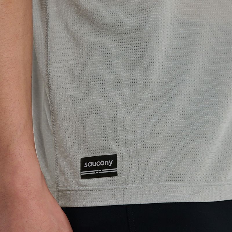 Koszulka do biegania męska Saucony Stopwatch light grey heather 5