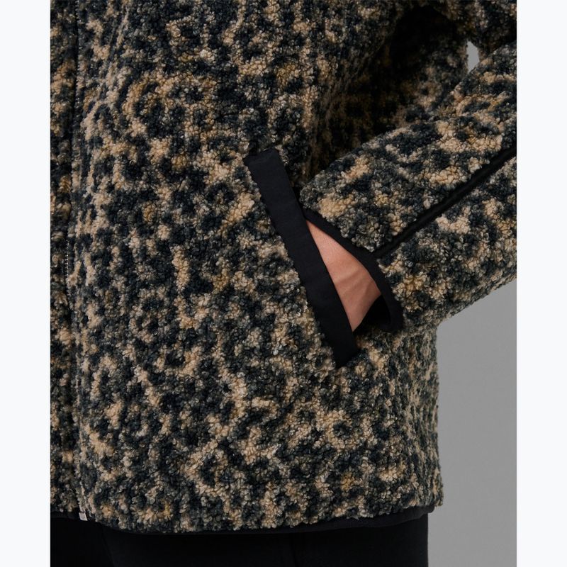 Bluza damska Sweaty Betty Plush Contrast Zip Up Fleece brown ink leopard print 6