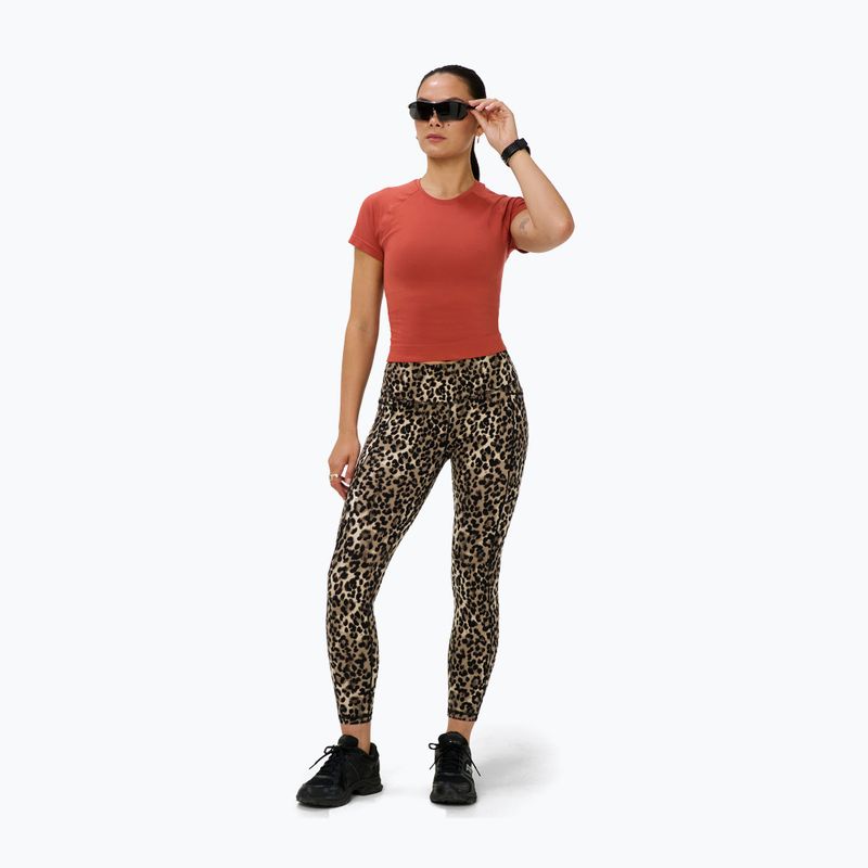 Legginsy treningowe damskie Sweaty Betty Power Piping Workout 7/8 brown ink leopard print 2