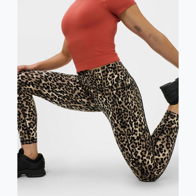 Legginsy treningowe damskie Sweaty Betty Power Piping Workout 7/8 brown ink leopard print 7