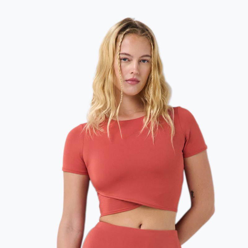Koszulka do jogi damska Sweaty Betty All Day Wrap terrazzo red