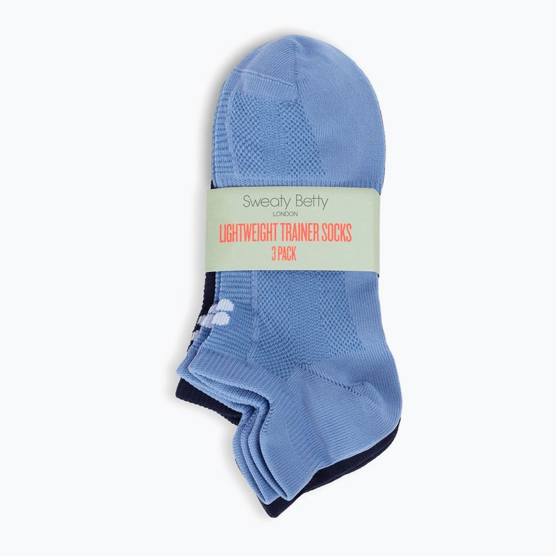 Skarpety damskie Sweaty Betty Lightweight Trainer 3 pary fadedblue frenchnavy crea 2