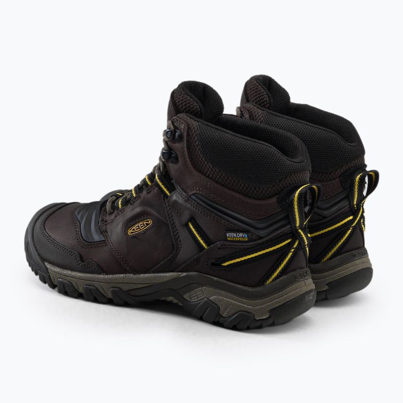 Buty trekkingowe męskie KEEN Ridge Flex Mid WP coffee bean/keen yellow 3