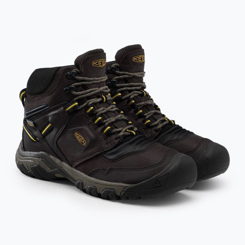 Buty trekkingowe męskie KEEN Ridge Flex Mid WP coffee bean/keen yellow 5